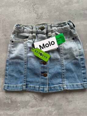 NEW Molo Bera Ombré Denim Skirt, Size 6 Yrs, 110, Adjustable Waist
